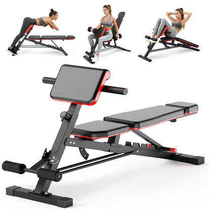 BAOKALER Weight Bench, 1000LBS Max Load, 8 in 1 Dumbbell Bench with Adjustable Seat Angles, Incline, Decline, and Flat Bench Roman Chair for Full Body Home Gym Workout