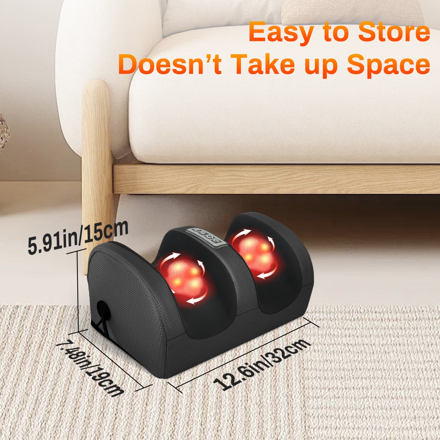 Foot Massager, Shiatsu Foot Massager, Deep Tissue Massage Machine with Heat, Foot Massager and Calf Massager with Massage Roller, Gifts for Mom & Dad, Black