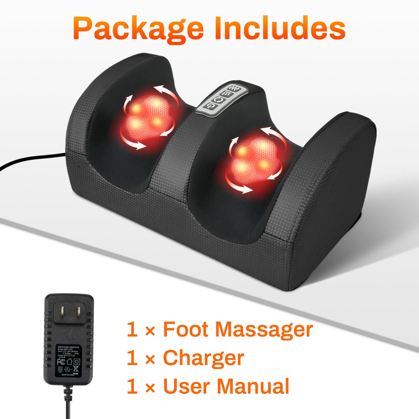 Foot Massager, Shiatsu Foot Massager, Deep Tissue Massage Machine with Heat, Foot Massager and Calf Massager with Massage Roller, Gifts for Mom & Dad, Black