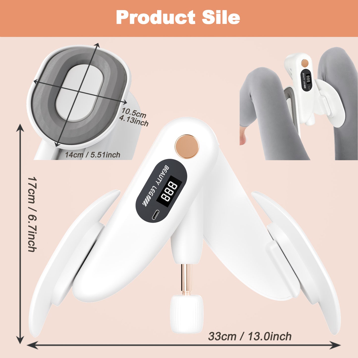 Rican Thigh Trainer, Thigh Exerciser with LED, Inner Thigh Exercise Equipment, Leg and Hip Strength Exercise Equipment Hip Shaper Trainer Machine