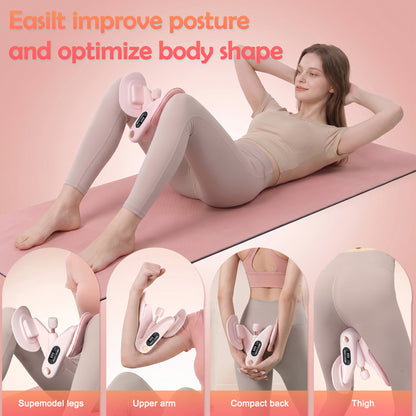 RICAN Thigh Trainer, 35lb Resistance Pelvic Floor Muscle Trainer, Inner Thigh Exerciser for Women, Home Workout Equipment, Pink