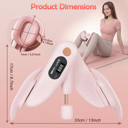 RICAN Thigh Trainer, 35lb Resistance Pelvic Floor Muscle Trainer, Inner Thigh Exerciser for Women, Home Workout Equipment, Pink