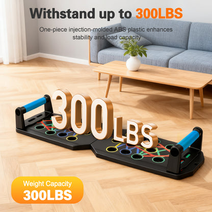 Rican Push up Board, Multifunctional Folding Push up Board, Portable Folding Push up Exercise Equipment, Suitable for Chest and Back Exercises, Fitness Strength Training Equipment