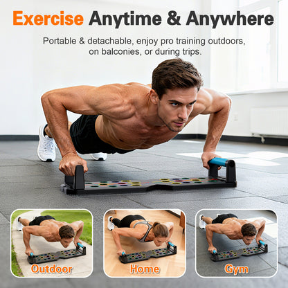 Rican Push up Board, Multifunctional Folding Push up Board, Portable Folding Push up Exercise Equipment, Suitable for Chest and Back Exercises, Fitness Strength Training Equipment
