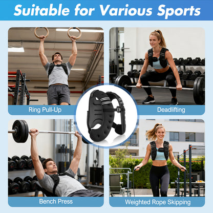 BAOKALER Weighted Vest for Fitness, 6lb with Reflective Strips, Ideal for Men & Women, Strength Training, Running, Muscle Building & Weight Loss