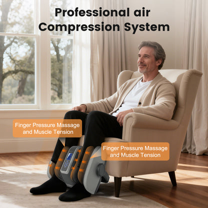 BAOKALER Shiatsu Foot Massager with Heat, Deep Kneading Foot and Calf Massager with Vibration Compression, Electric Leg Massager Machine for Circulation and Pain Relief, Gift for Elder, Black