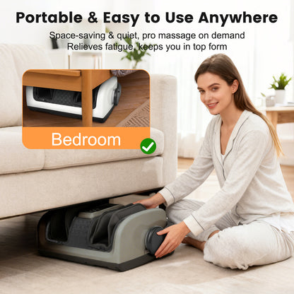 BAOKALER Shiatsu Foot Massager with Heat, Deep Kneading Foot and Calf Massager with Vibration Compression, Electric Leg Massager Machine for Circulation and Pain Relief, Gift for Elder, Black