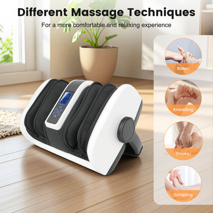 BAOKALER Shiatsu Foot Massager, Foot and Calf Massager with Heat, Air Compression Massage Machine for Circulation, Gifts for Mom Dad Elders, Home Office Use, White
