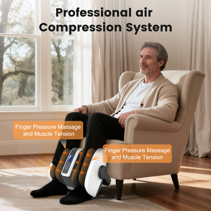 BAOKALER Shiatsu Foot Massager, Foot and Calf Massager with Heat, Air Compression Massage Machine for Circulation, Gifts for Mom Dad Elders, Home Office Use, White