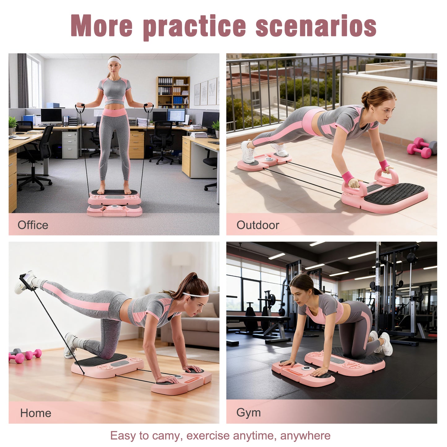 RICAN 6-in-1 Multifunctional Pilates Ab Board with Smart LED Digital Display, 550 lbs Capacity, for Core & Full Body Workout