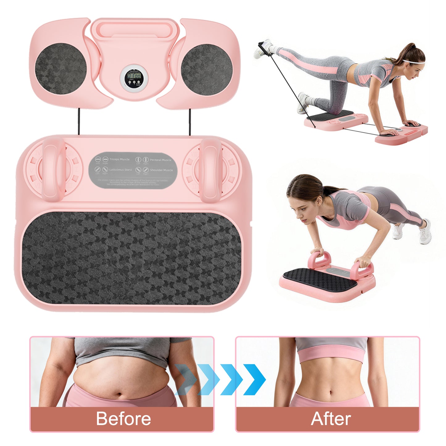 RICAN 6-in-1 Multifunctional Pilates Ab Board with Smart LED Digital Display, 550 lbs Capacity, for Core & Full Body Workout