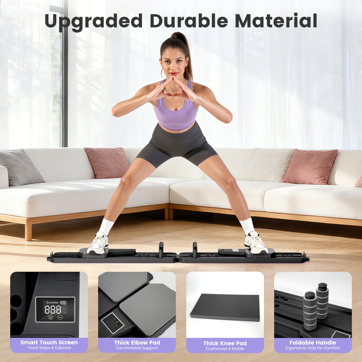 BAOKALER Pilates Board, Upgraded Pilates Reformer Equipment With Automatic Rebound, Core Training Ab Roller, Foldable Workout Machines - Full Body Workout Equipment, Home Pilates
