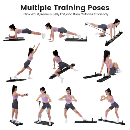BAOKALER Pilates Board, Upgraded Pilates Reformer Equipment With Automatic Rebound, Core Training Ab Roller, Foldable Workout Machines - Full Body Workout Equipment, Home Pilates