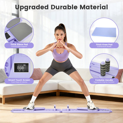 BAOKALER Pilates Board, Upgraded Pilates Reformer Equipment with Resistance Bands & Timer, Portable Ab Machine Push-Up Balance Board for Women Full Body Workout at Home Fitness