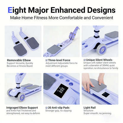 BAOKALER Pilates Board, Upgraded Pilates Reformer Equipment with Resistance Bands & Timer, Portable Ab Machine Push-Up Balance Board for Women Full Body Workout at Home Fitness