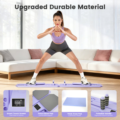 BAOKALER Pilates Board, Upgraded Pilates Reformer Equipment with Resistance Bands & Timer, Portable Ab Machine Push-Up Balance Board for Women Full Body Workout at Home Fitness