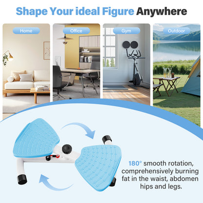 Slim Waist Twister, Silent Ab Toner Machine, Core Workout Board for Women, Home Gym Equipment for Hourglass Figure & Love Handle Reduction, Blue