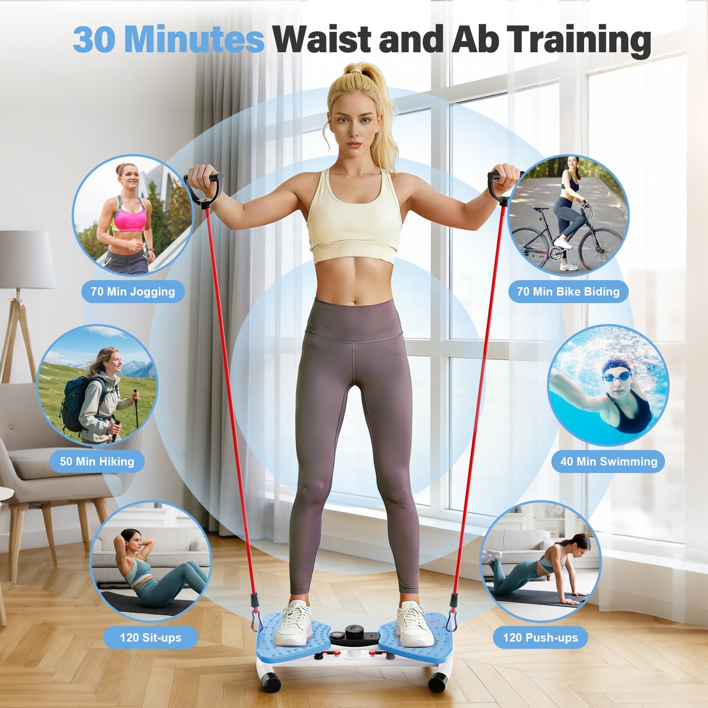 Waist Twister Machine, Ab Twister Board with Smart LED Digital Monitor, Anti-Slip Core Trainer for Home Gym Workout Equipment