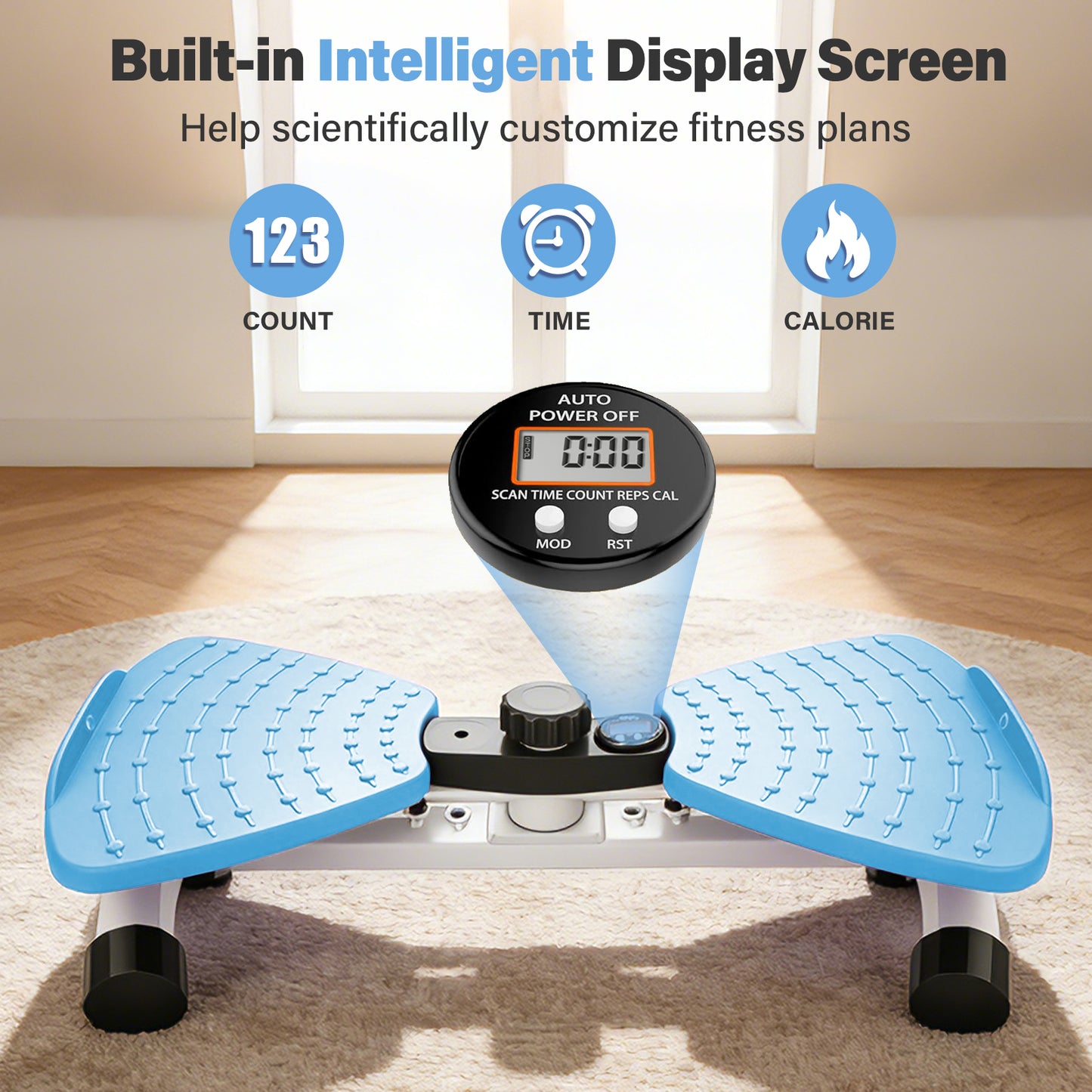 Waist Twister Machine, Ab Twister Board with Smart LED Digital Monitor, Anti-Slip Core Trainer for Home Gym Workout Equipment