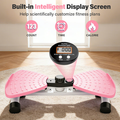 Waist Twister Machine, Silent Ab Toner Machine, Core Workout Board for Women, Home Gym Equipment for Hourglass Figure & Love Handle Reduction, Pink