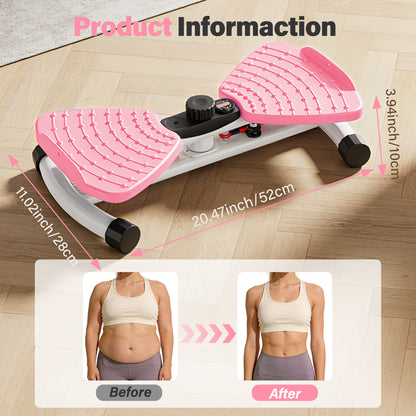 Waist Twister Machine, Silent Ab Toner Machine, Core Workout Board for Women, Home Gym Equipment for Hourglass Figure & Love Handle Reduction, Pink