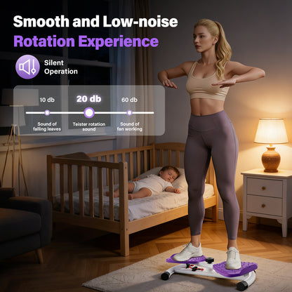 Slim Waist Twister, Waist Twister Machine, Core Workout Board for Women, Home Gym Equipment for Hourglass Figure & Love Handle Reduction, Purple