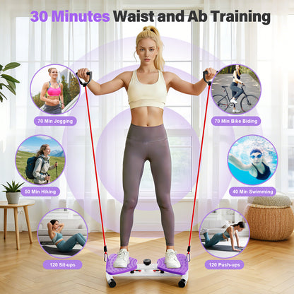 Slim Waist Twister, Waist Twister Machine, Core Workout Board for Women, Home Gym Equipment for Hourglass Figure & Love Handle Reduction, Purple