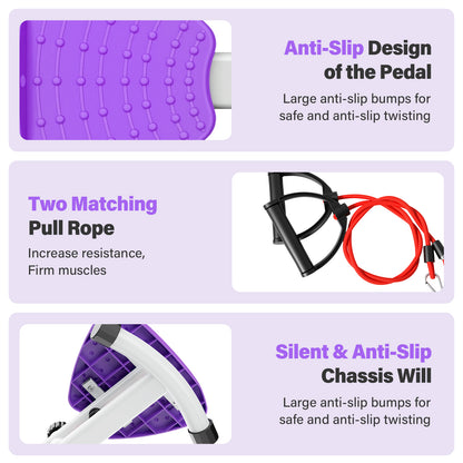 Slim Waist Twister, Waist Twister Machine, Core Workout Board for Women, Home Gym Equipment for Hourglass Figure & Love Handle Reduction, Purple