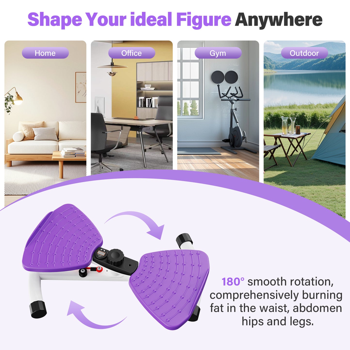 Waist Twister Machine, Silent Ab Toner Machine with LED Screen, Core Workout Board for Women, Home Gym Equipment for Hourglass Figure & Love Handle Reduction