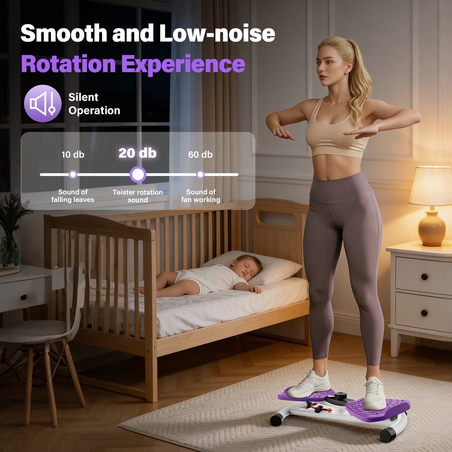 Waist Twister Machine, Silent Ab Toner Machine with LED Screen, Core Workout Board for Women, Home Gym Equipment for Hourglass Figure & Love Handle Reduction