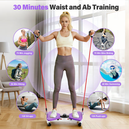 Waist Twister Machine, Silent Ab Toner Machine with LED Screen, Core Workout Board for Women, Home Gym Equipment for Hourglass Figure & Love Handle Reduction