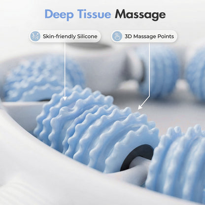Anti Cellulite Massage Roller for Legs 2-in-1 Detachable Full-Body Massager with 8 Textured 360 Degrees Rollers, Portable Handheld Massage Tool for Thighs, Buttocks, Arms&Calves, Blue