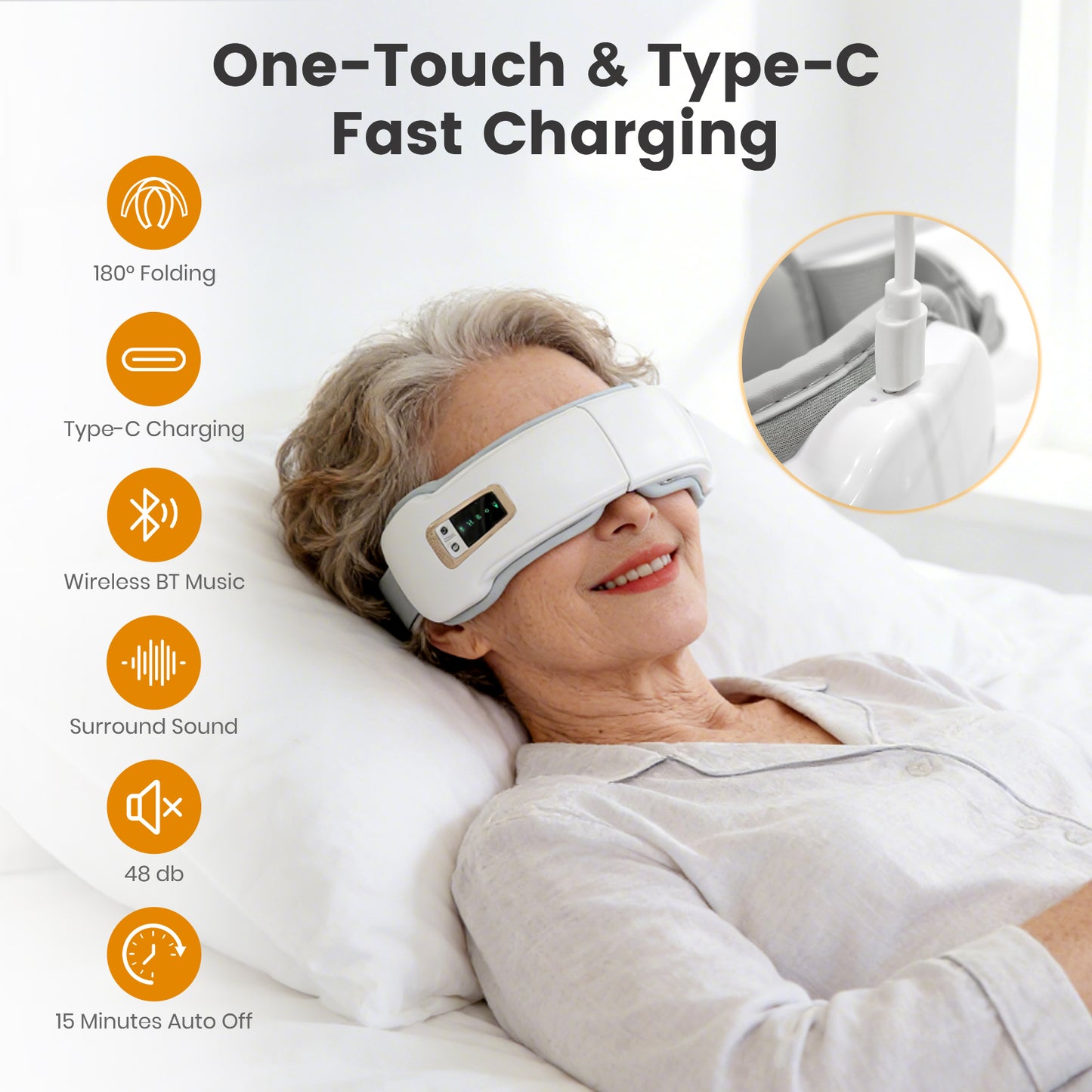 CATGOOD Eye Massager with heat for migraines and eye strain， eye mask massager with bluetooth music, ralaxing gifts for Man/woman, 5 Modes Sleep Mask