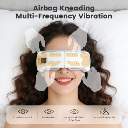 CATGOOD Eye Massager with heat for migraines and eye strain， eye mask massager with bluetooth music, ralaxing gifts for Man/woman, 5 Modes Sleep Mask
