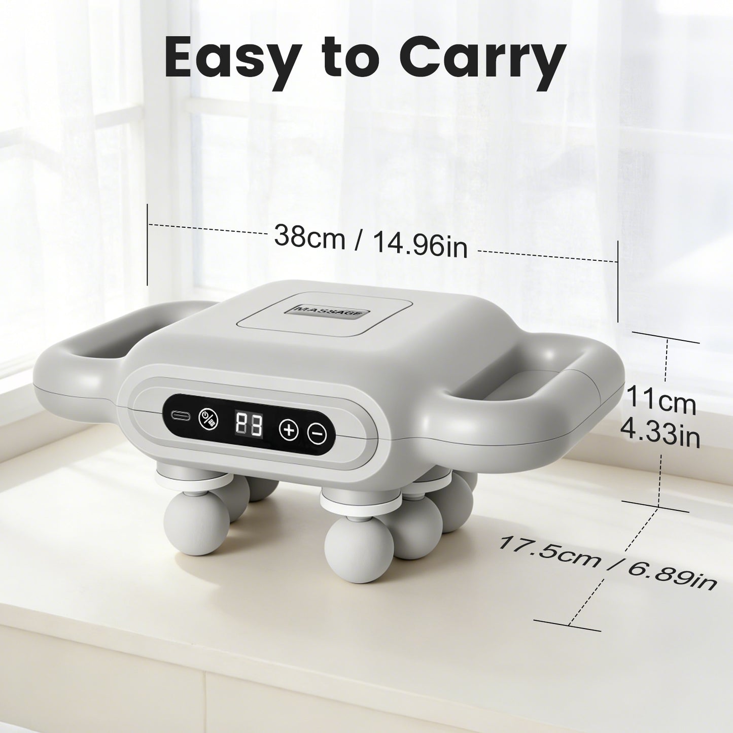 BAOKALER Massage Gun, 8 Head Massage Gun Deep Tissue 6 Speeds Percussion Muscle Massager 1200mAh Battery Type-C Charging Super Quiet Massage Gun, Neck Massager for Pain Relief for Men & Women