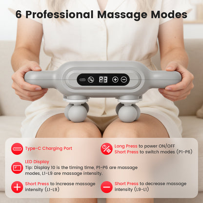 BAOKALER Massage Gun, 8 Head Massage Gun Deep Tissue 6 Speeds Percussion Muscle Massager 1200mAh Battery Type-C Charging Super Quiet Massage Gun, Neck Massager for Pain Relief for Men & Women