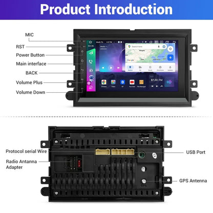 7-Inch Android 13 Carplay Car Stereo Radio for 2006-2010 Ford Explorer, with WIFI GPS Navigation, AHD Camera, and Microphone