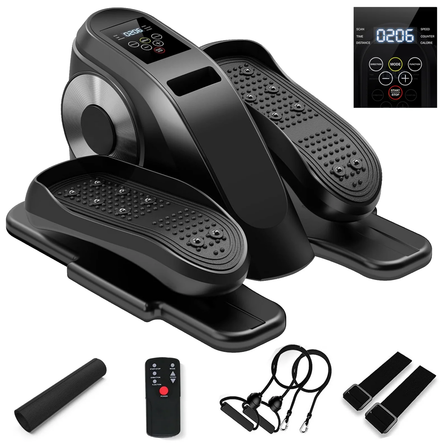 CATGOOD Under Desk Elliptical Machine, 12 Adjustable Speeds Mini ellipse Leg Exerciser with Remote Control, Forward & Backward Motion, Manual & Electric Dual Modes for Home Office