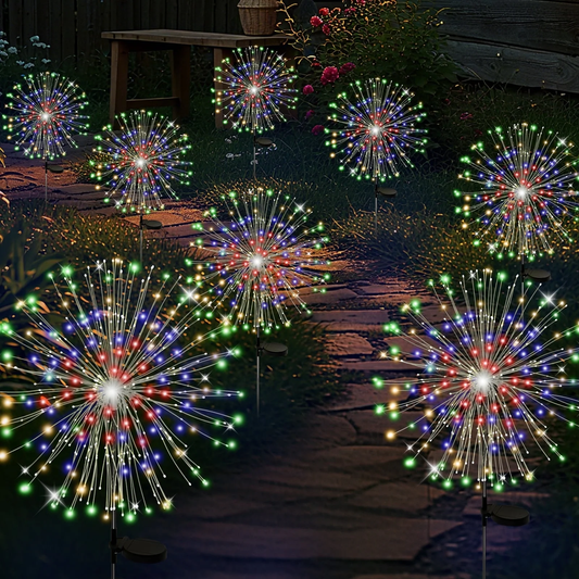 Solar Garden Stake Lights Firework, Outdoor Solar Lights With DIY Bendable Copper Wire, 8PCS Yard Decrations Waterproof for Outdoor Decor, Garden Decor, Outside Patio Decor, Chiristmas Decor