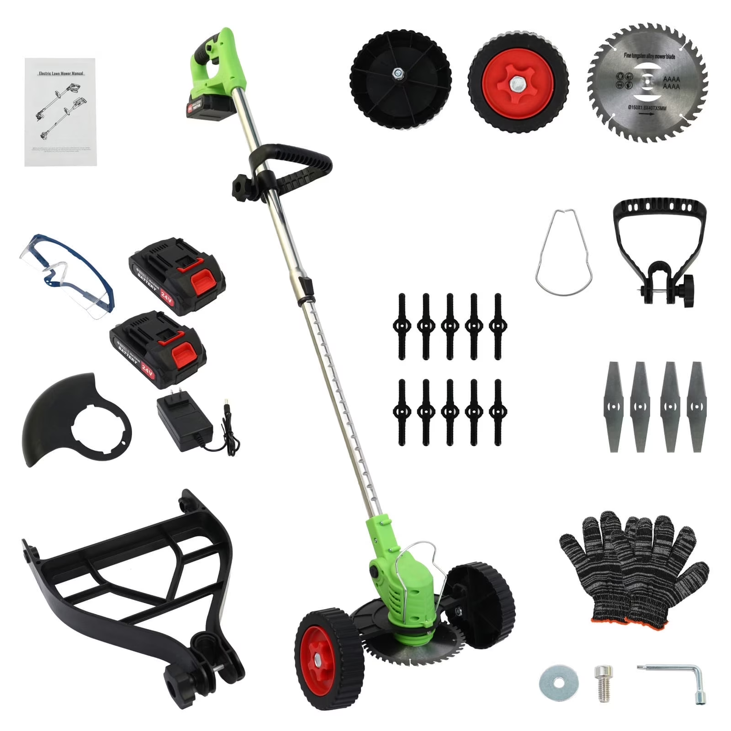 Baokaler Electric Weed Eater Cordless With 2 Batteries, Cordless Weed Wacker, Lawn Mower Pruning Cutter Weed Wacker Garden Trimming Tool