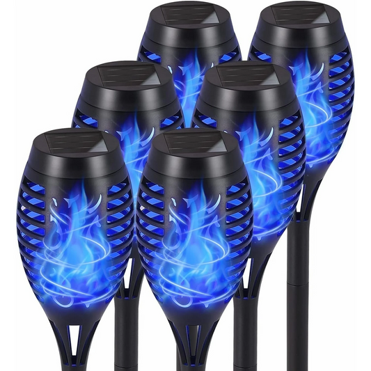 BAOKALEr Waterproof Solar LED Landscape & Walkway Lights, ABS Blue, 6 Pack