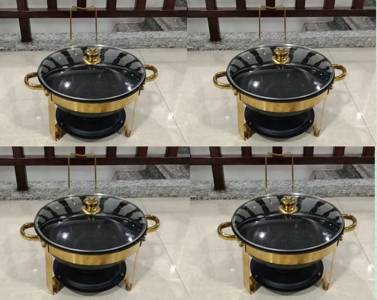 CATGOOD Chafing Dishes for Buffet, 5.3QT Chafing Dish Buffet Set, Food Warming Trays for Buffet, for Home Parties, Christmas Gatherings, Catering Events, Black/ 4 Pack