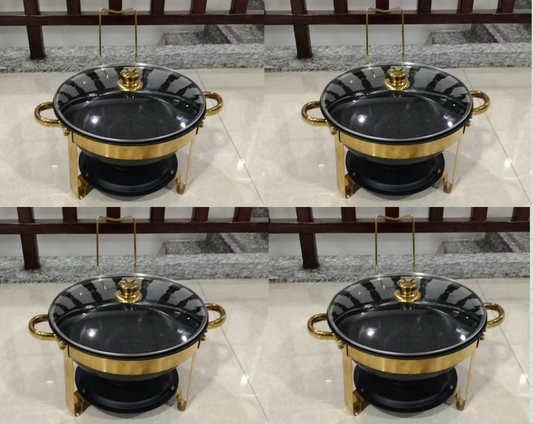 CATGOOD Chafing Dishes for Buffet, 5.3QT Chafing Dish Buffet Set, Food Warming Trays for Buffet, for Home Parties, Christmas Gatherings, Catering Events, Black/ 4 Pack