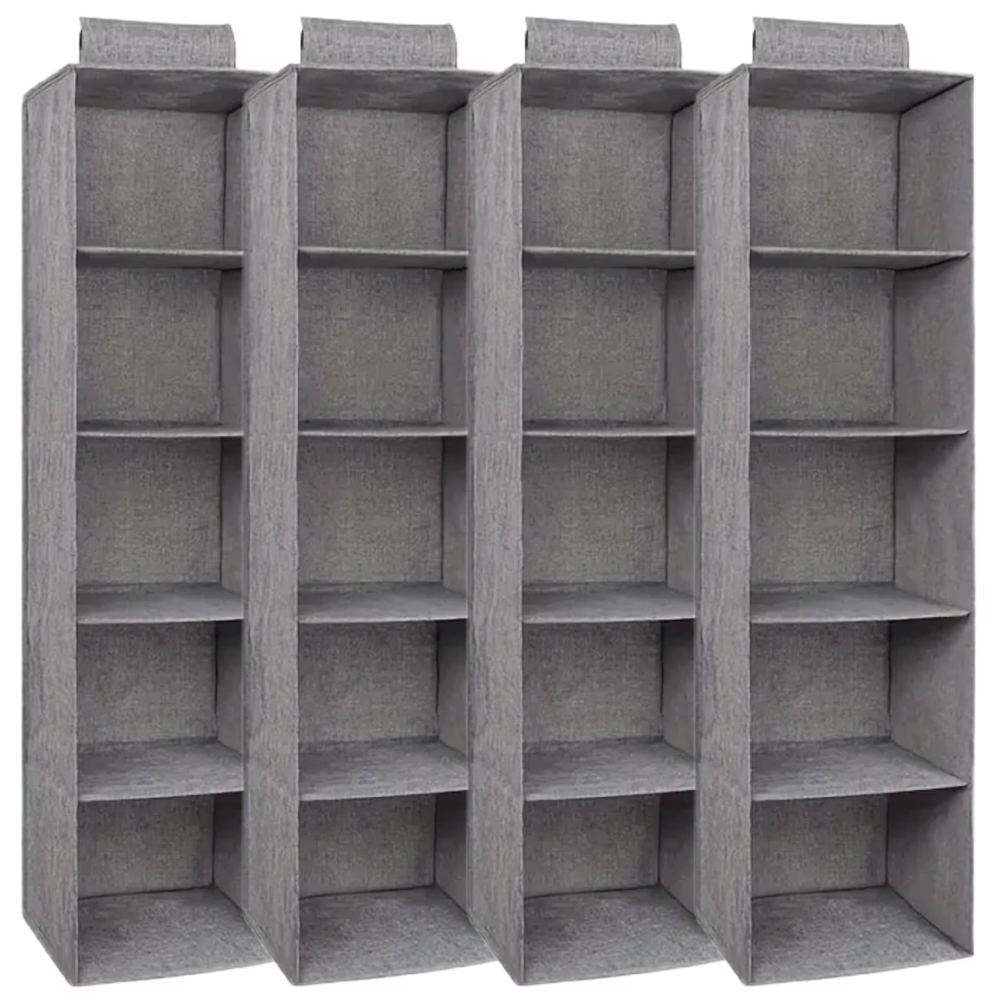 Hanging Closet Organizer, 4 Packs Closet Organizer and Storage, 5-Shelf Closet Hanging Storage Shelves, Closet Organization for Bedroom, Nursery, Diapers, Grey