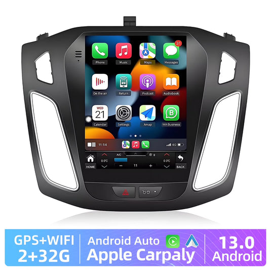 BAOKALER Car Stereo Radio For 2012-2018 Ford Focus Android 13 CarPlay 9.7" Touchscreen Car Radio GPS Navi WiFi, 2+32GB