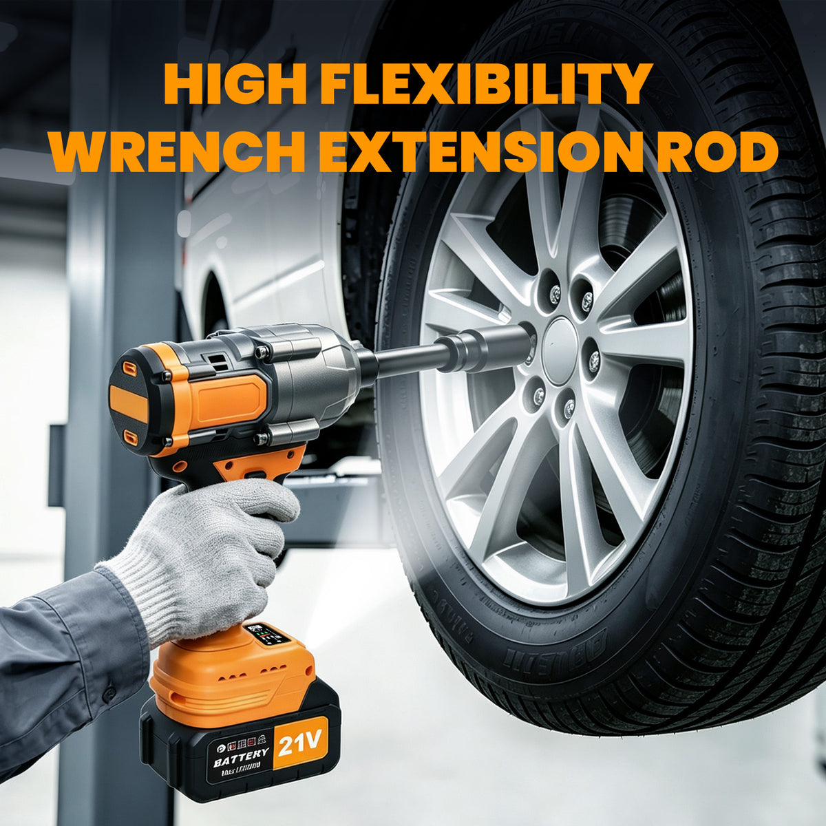 1000Nm Cordless Impact Wrench, 21V Impact Wrench 1/2 inch, High Efficiency Brushless Motor with Fast Charger and 2 x 3.0Ah Battery