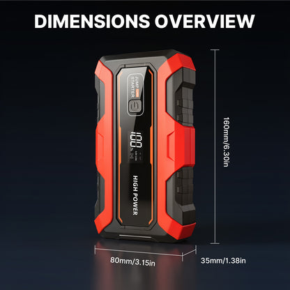 CATGOOD Car Jump Starter, 2000A Peak Portable Jump Box with 6000mAh Power Bank, 3-Mode LED Light & Multi-Protection