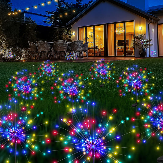 Garden Decor Solar Lights Outdoor,8Pack 120LED Waterproof Colorful Solar Garden Lights Outdoor Decoration,Yard, Patio, Porch,Flower Pot,Pathway,Christmas
