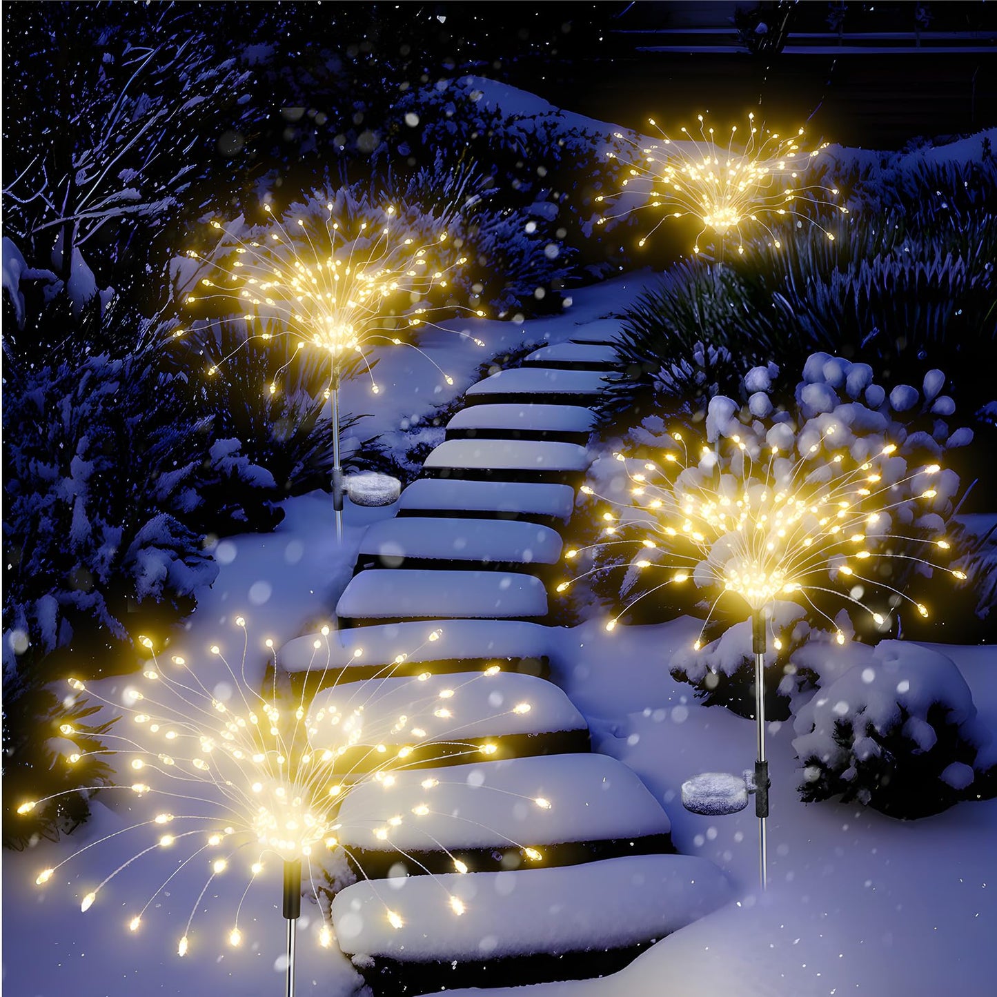 Garden Outdoor Decor Lights 120LED 6Pack, Solar Garden Lights for Yard Outside Fairy Decorative,Solar Powered for Yard Pathway Flowerbed Planter Balcony Patio Decor£¨Warm White£©