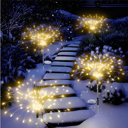 Solar Lights Outdoor Decorative, Solar Garden Lights, 6 Pack Firework Stake Lights for Garden Decor, Unique Gifts for Women, Gifts for Grandma, Warm White - 120 LED